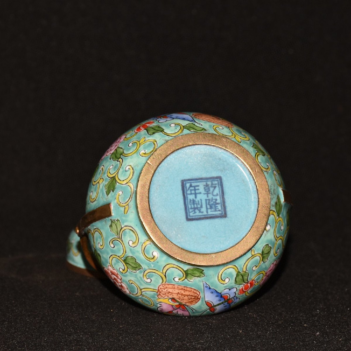 7350円 ◇古寳堂◇清 乾隆年製款 紫銅製 景泰藍 琺瑯彩 蝴蝶紋 7350円 ◇古寳堂◇清 乾隆年製款 紫銅製 景泰藍 琺瑯彩 蝴蝶紋