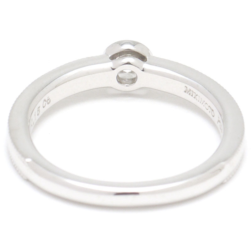  Mikimoto MIKIMOTO бриллиантовое кольцо PT950*1P diamond 0.15ct оправа настройка Mill удар . Mill серый n