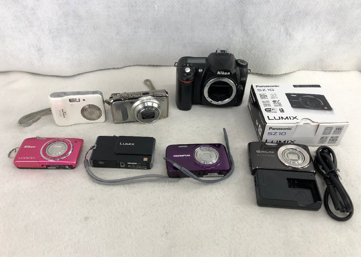 ★ジャンク品★デジタルカメラ8台セット Panasonic/Nikon/OLYMPUS/FUJIFILM/CASIOの画像1