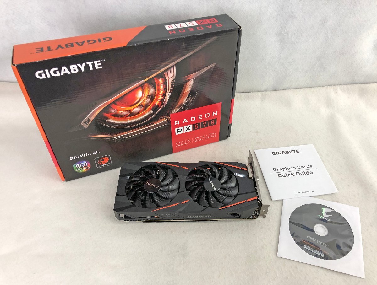 ★中古品★グラフィックボード GDDR5 4GB GV-RX570GAMING-4GD GIGABYTE_画像1