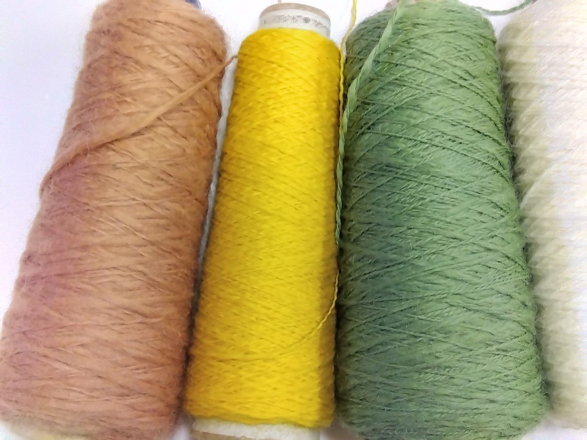  change thread ... braided thread handicrafts thread approximately 780g( core stick contains ) ocher, yellow color, light green, white group unevenness 