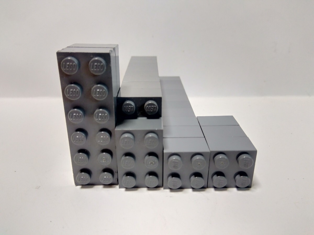 LEGO レゴ 基本ブロック ダークグレー 2×6、2×4 2×3、2×2 計24個セットの画像4