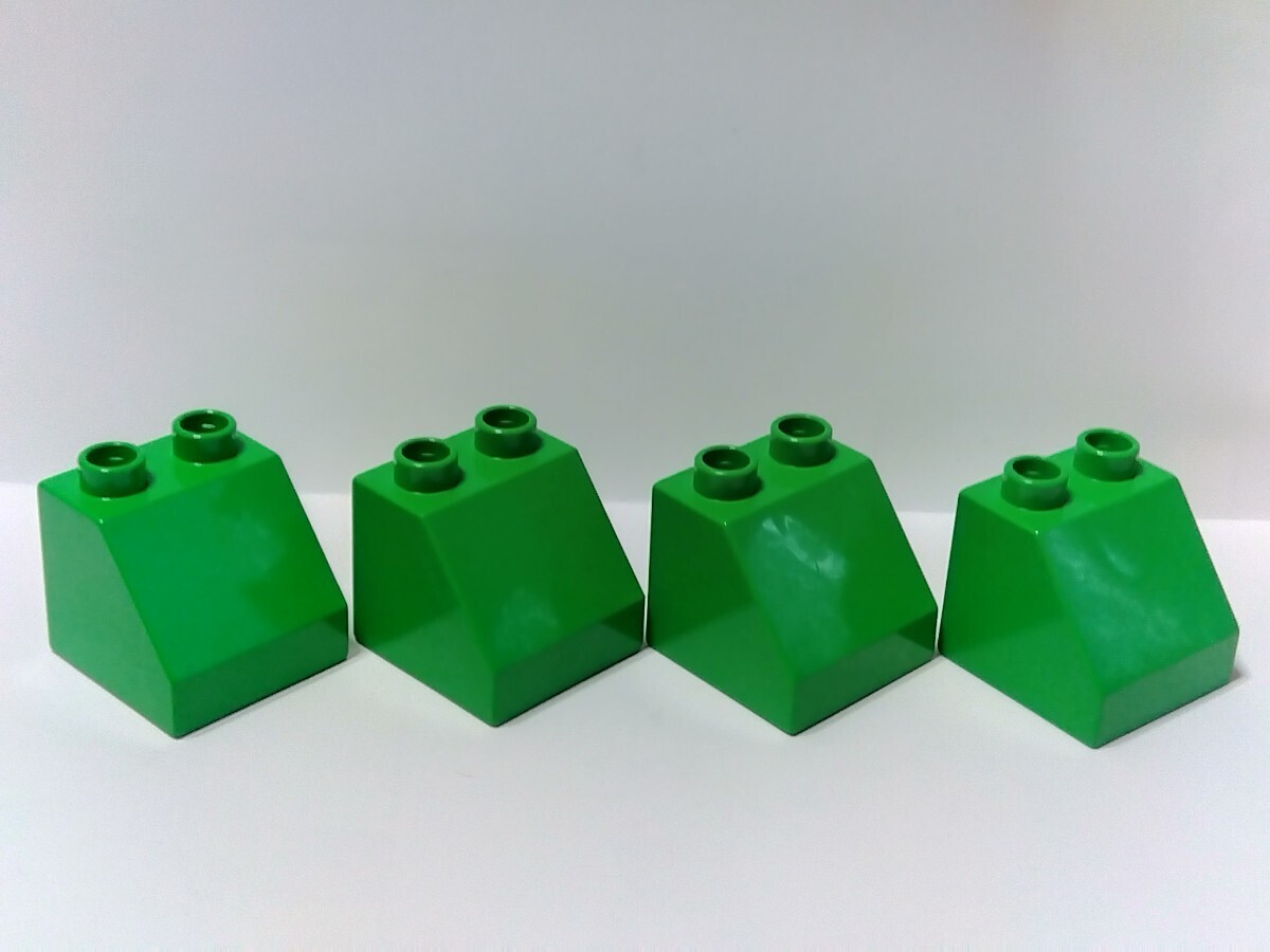 レゴデュプロ  2×2 スロープブロック 4個セット ライトグリーン 薄緑 パーツ 特殊ブロック の画像3