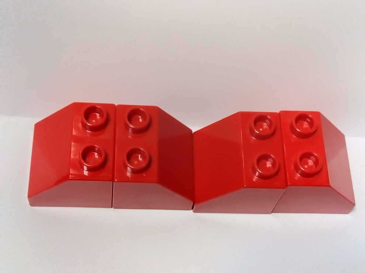 レゴデュプロ  2×2 スロープブロック 4個セット レッド 赤 パーツ 特殊ブロック の画像5