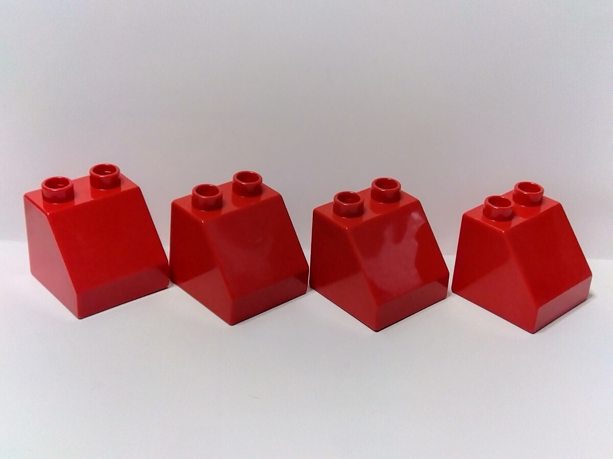 レゴデュプロ  2×2 スロープブロック 4個セット レッド 赤 パーツ 特殊ブロック の画像2