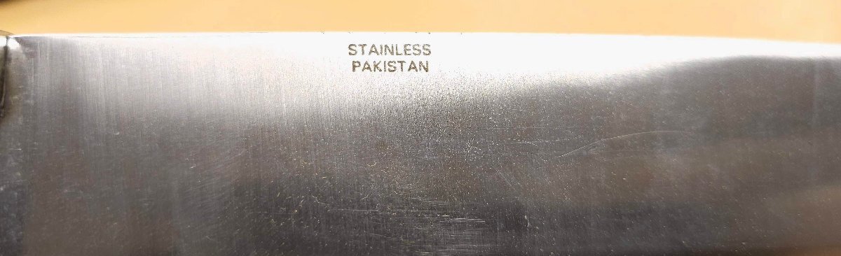 STAINLESS PAKISTAN アウトドアナイフ レザーシース付き シースナイフ 現状品 サバイバルナイフ 全長約35.5センチの画像4