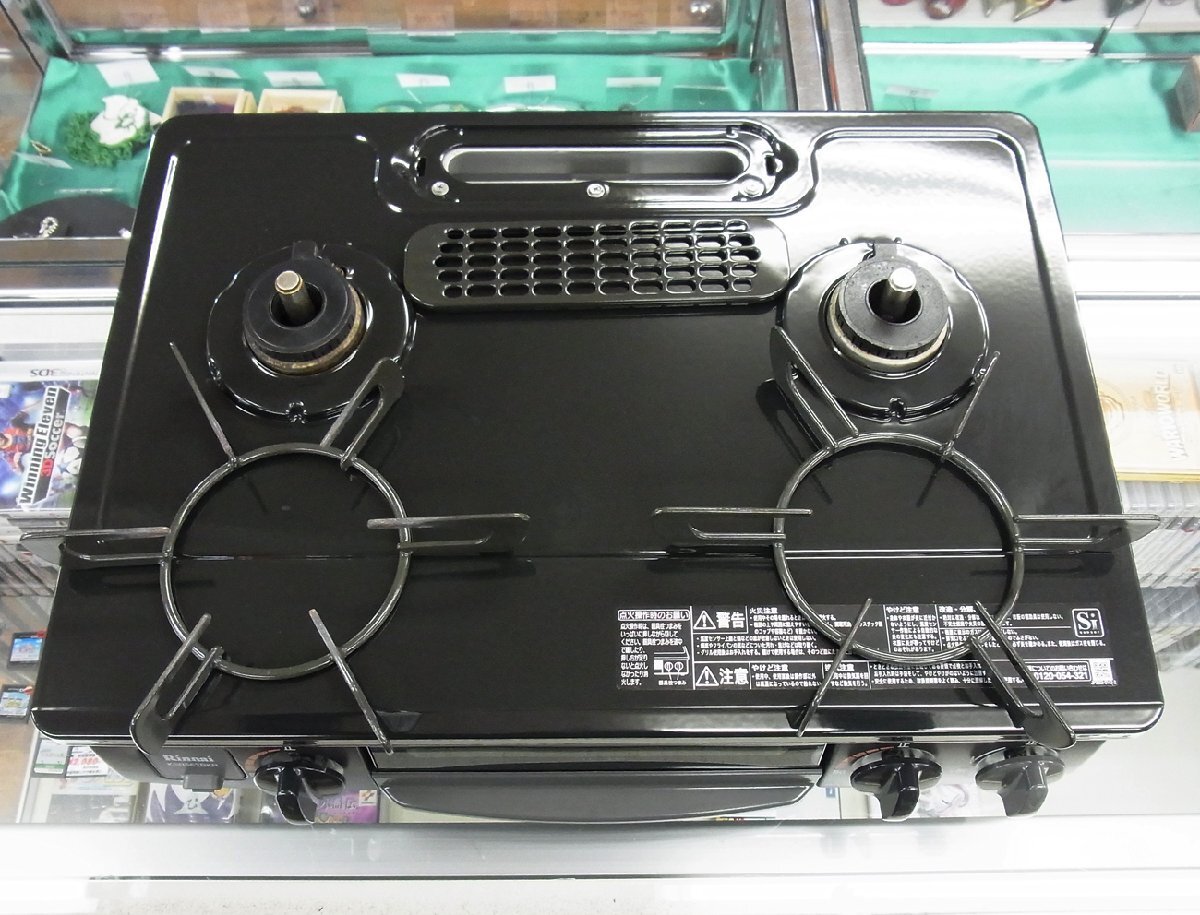 中古 Rinnai/リンナイ ガステーブル 都市ガス RT34NJH 2020年製 ガスコンロ ガス台 右強火 2口 KSR562BKR_画像3