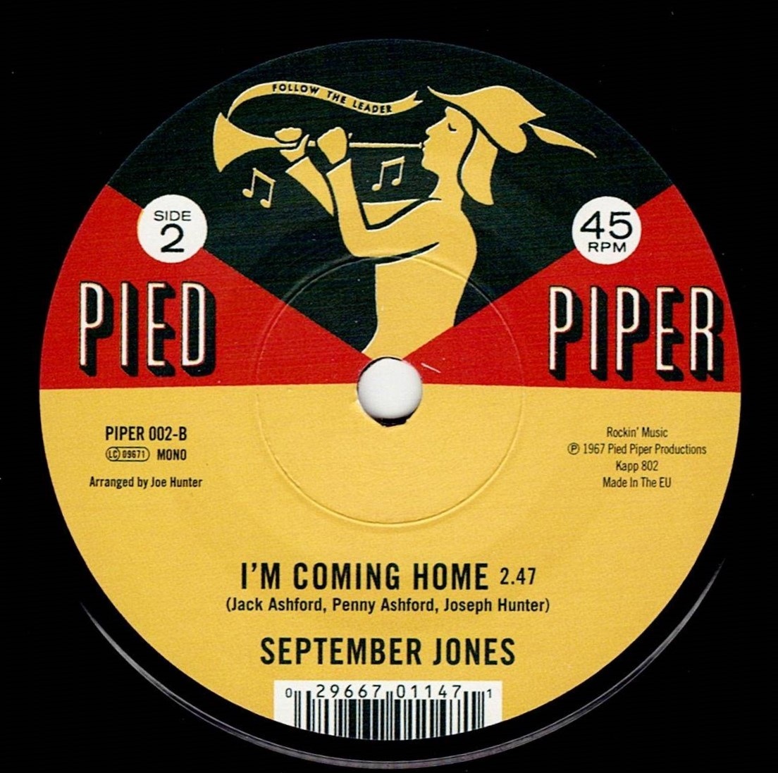 Mikki Farrow / Se My Heart At Ease ♪ September Jones / I’m Coming Home (Pied Piper)の画像2