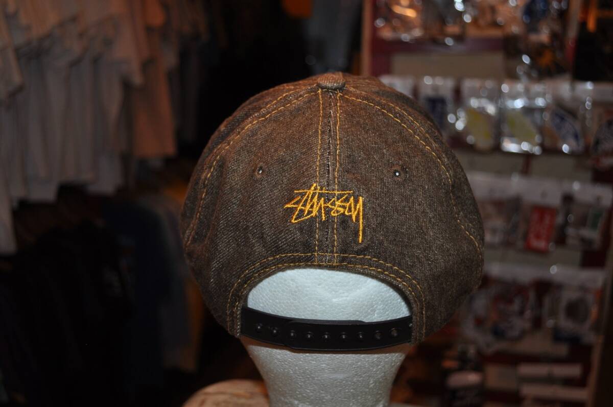  used 80 period OLD STUSSY Old Stussy Brown Denim cap MADE IN TAIWAN