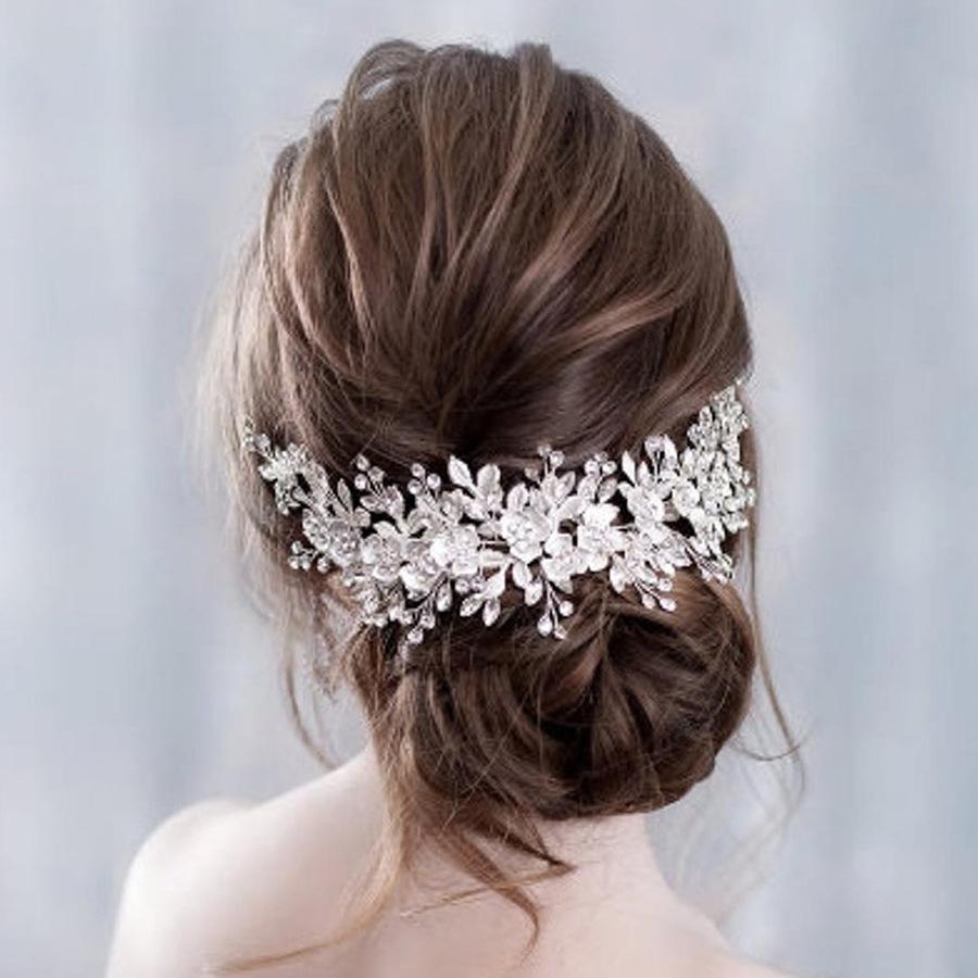  head dress hair accessory pearl flower wedding hair ornament wedding Katyusha silver hair arrange 