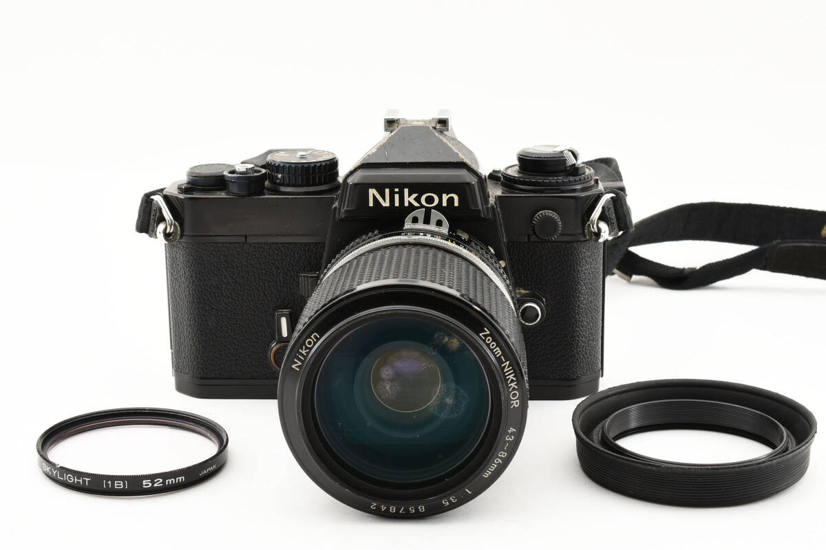 ジャンク品 Nikon FE 一眼レフ フィルムカメラ & Nikon Zoom-NIKKOR 43～86mm 1:3.5 レンズ付き_画像1