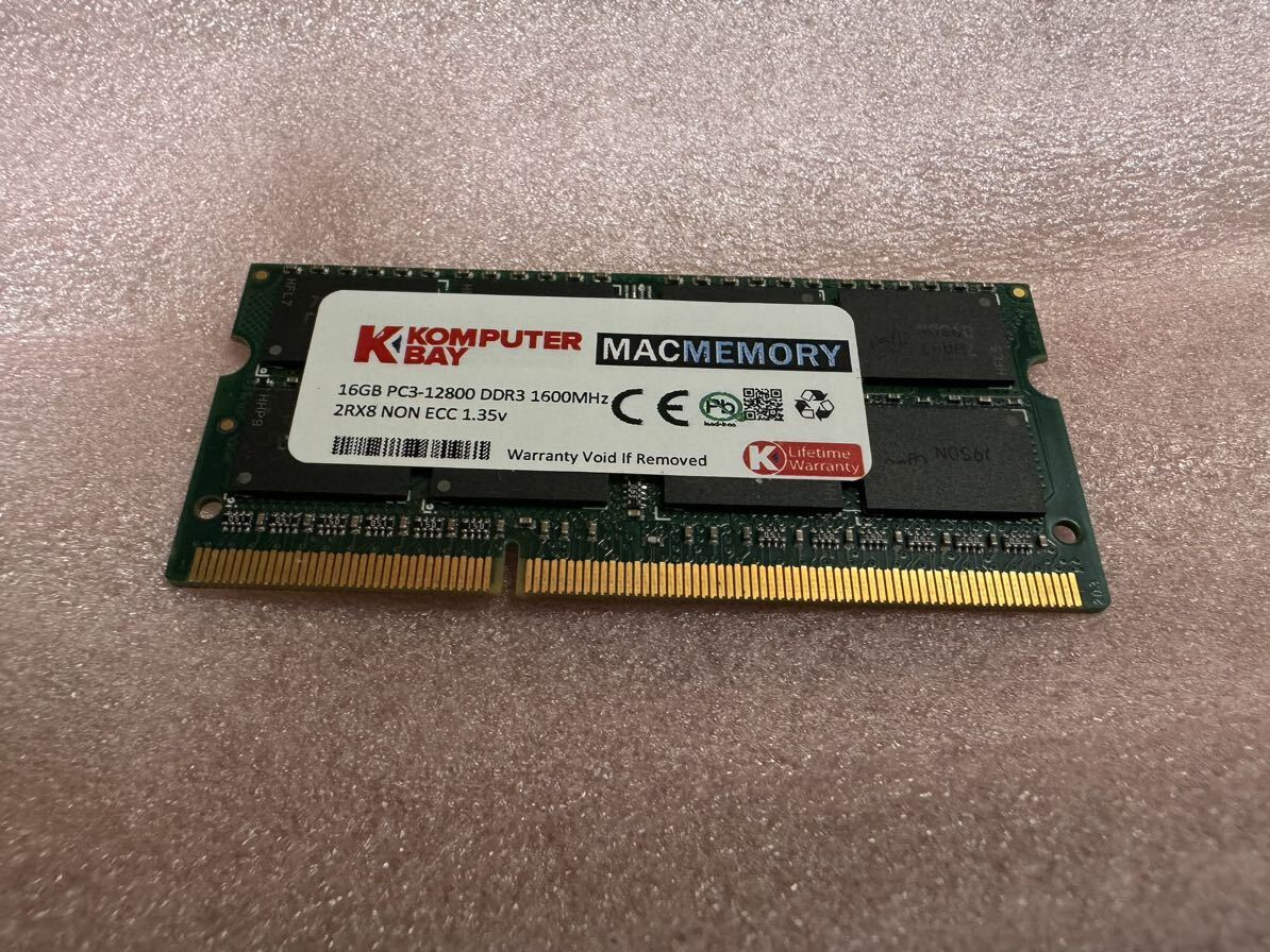 Komputerbay Crucial CT204864BF160B.M16 - P3L-12800S DDR3L-1600 Micronチップ 204Pin DDR3 S.O.DIMM 16GB 動作品の画像1