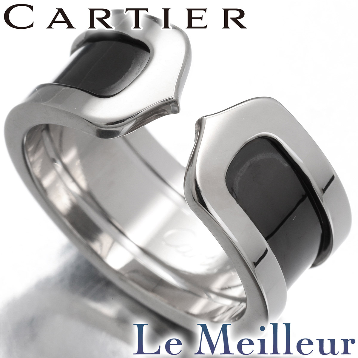 カルティエ シードゥ リング ブラックラッカー 指輪 750 12号 Cartier 中古 プレラブド 返品OK_画像1