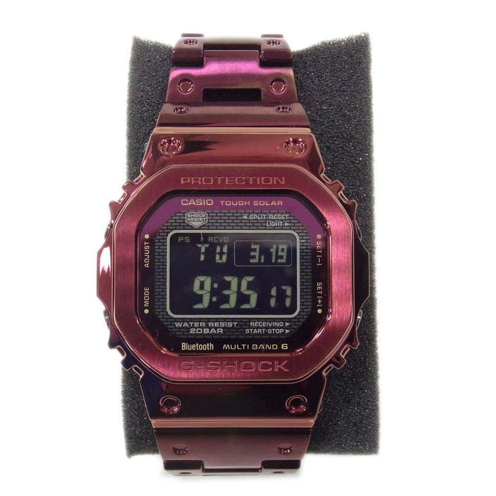 定価7万7000円●G-SHOCK カシオ Gショック フルメタル 腕時計 ウォッチ 電波 時計 GMW-B5000RD-4JF ステンレス ボルドー レア 1円スタート_画像1