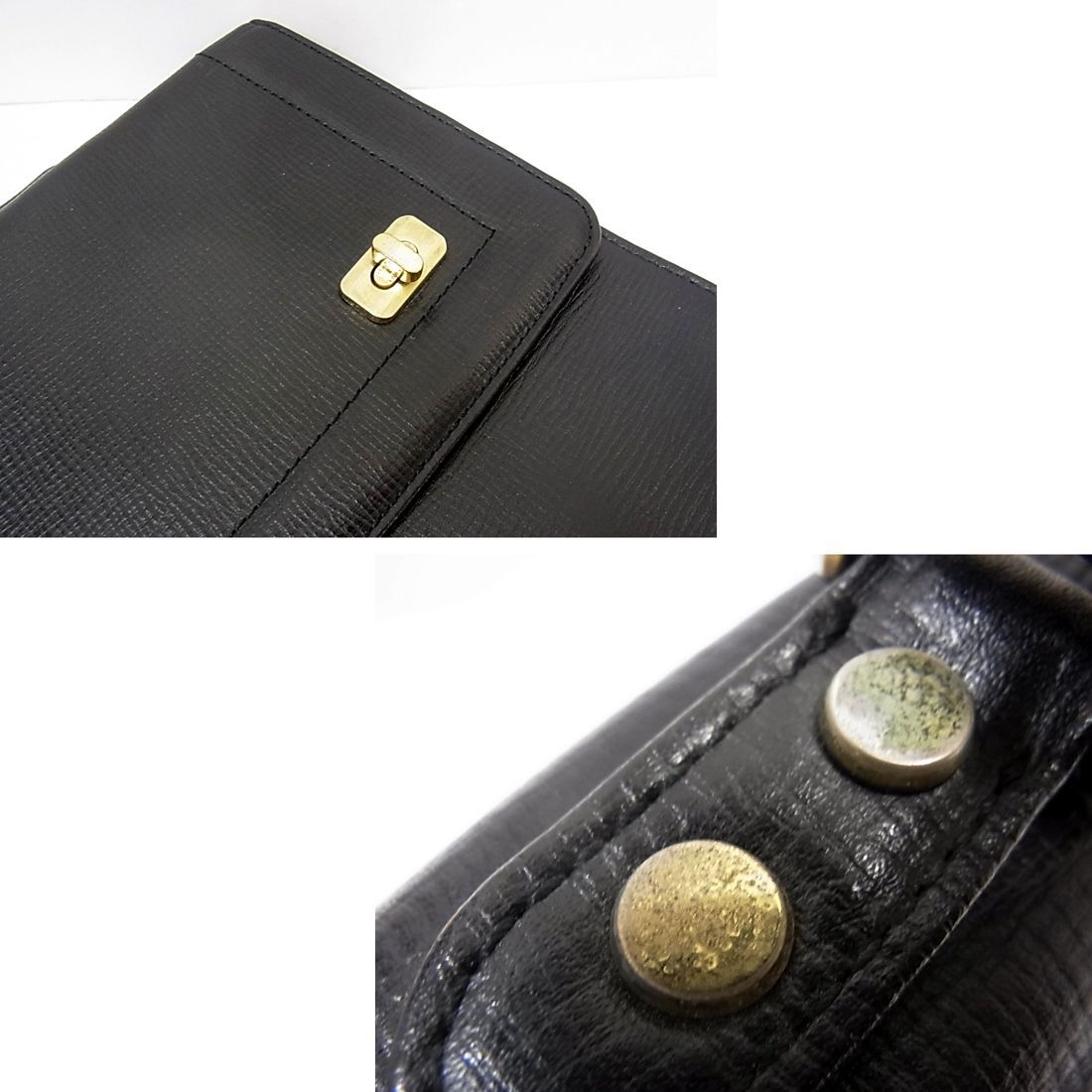 ◇DAKS ダックス レザーブリーフケース ビジネスバッグ 書類鞄 ブラック メンズ 1円スタート_画像9