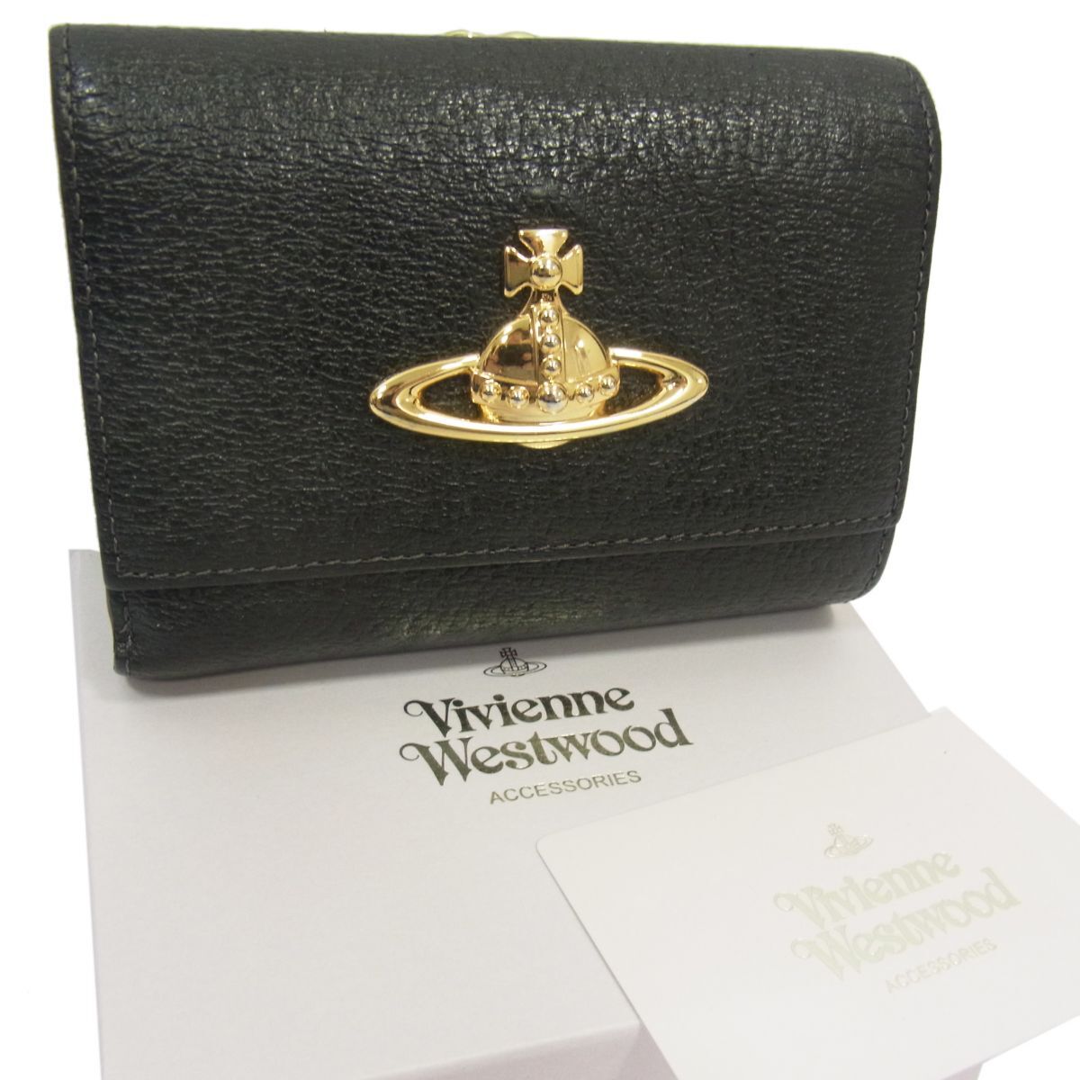 ◇Vivienne Westwood 3つ折り 財布 コンパクトウォレット ゴールド オーブ ヴィヴィアンウェストウッド レディース 箱付き 1円スタート