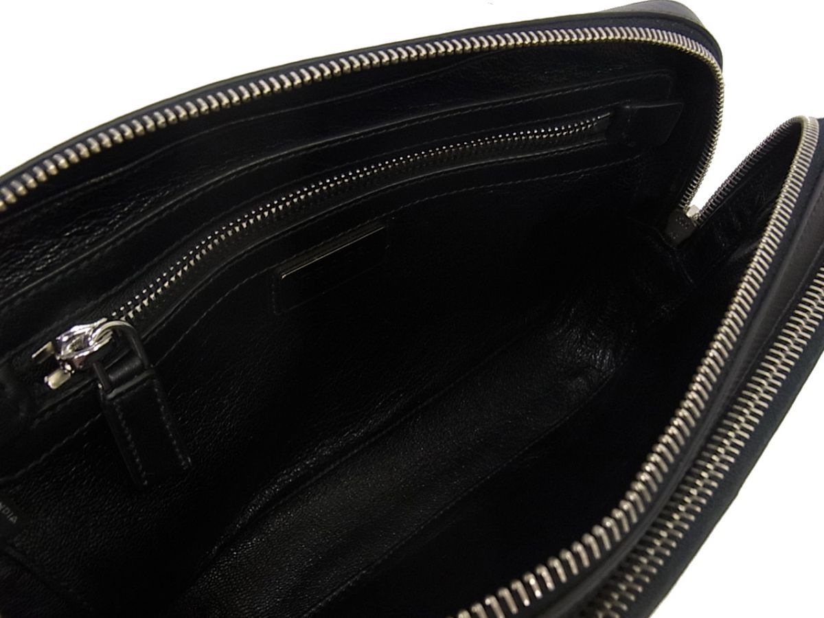 定価20万円◇PRADA プラダ 2VF052 VITELLO CITY NERO トラベル セカンドバッグ ストラップ付 クラッチバッグ ブラック イタリア製_画像5