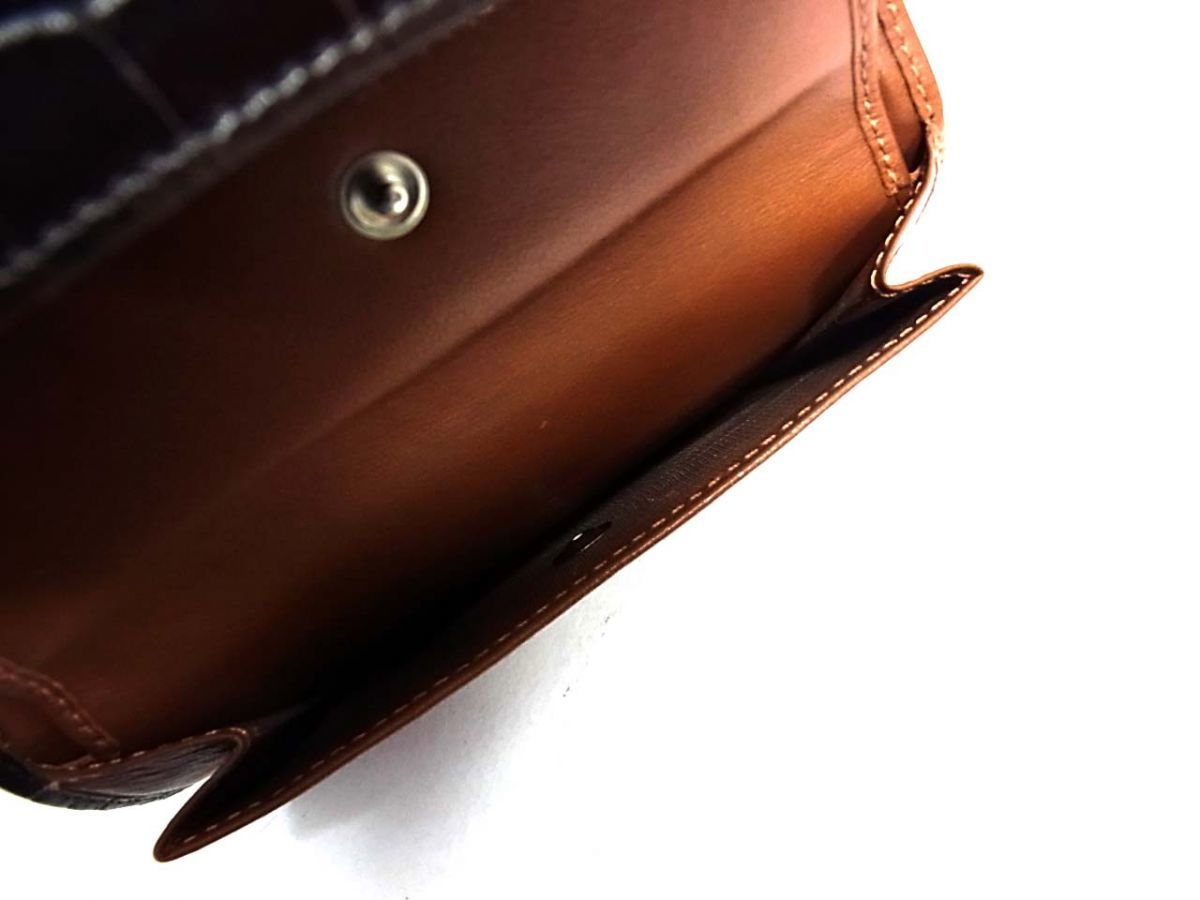 ◆Orobianco オロビアンコ 折り畳み財布 クロコ型押し レザー ウォレット イタリア製 メンズの画像7