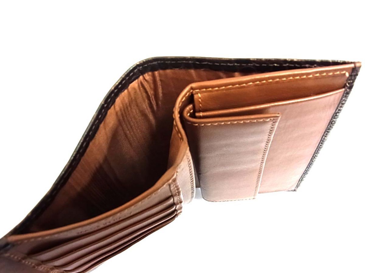 ◆Orobianco オロビアンコ 折り畳み財布 クロコ型押し レザー ウォレット イタリア製 メンズの画像6