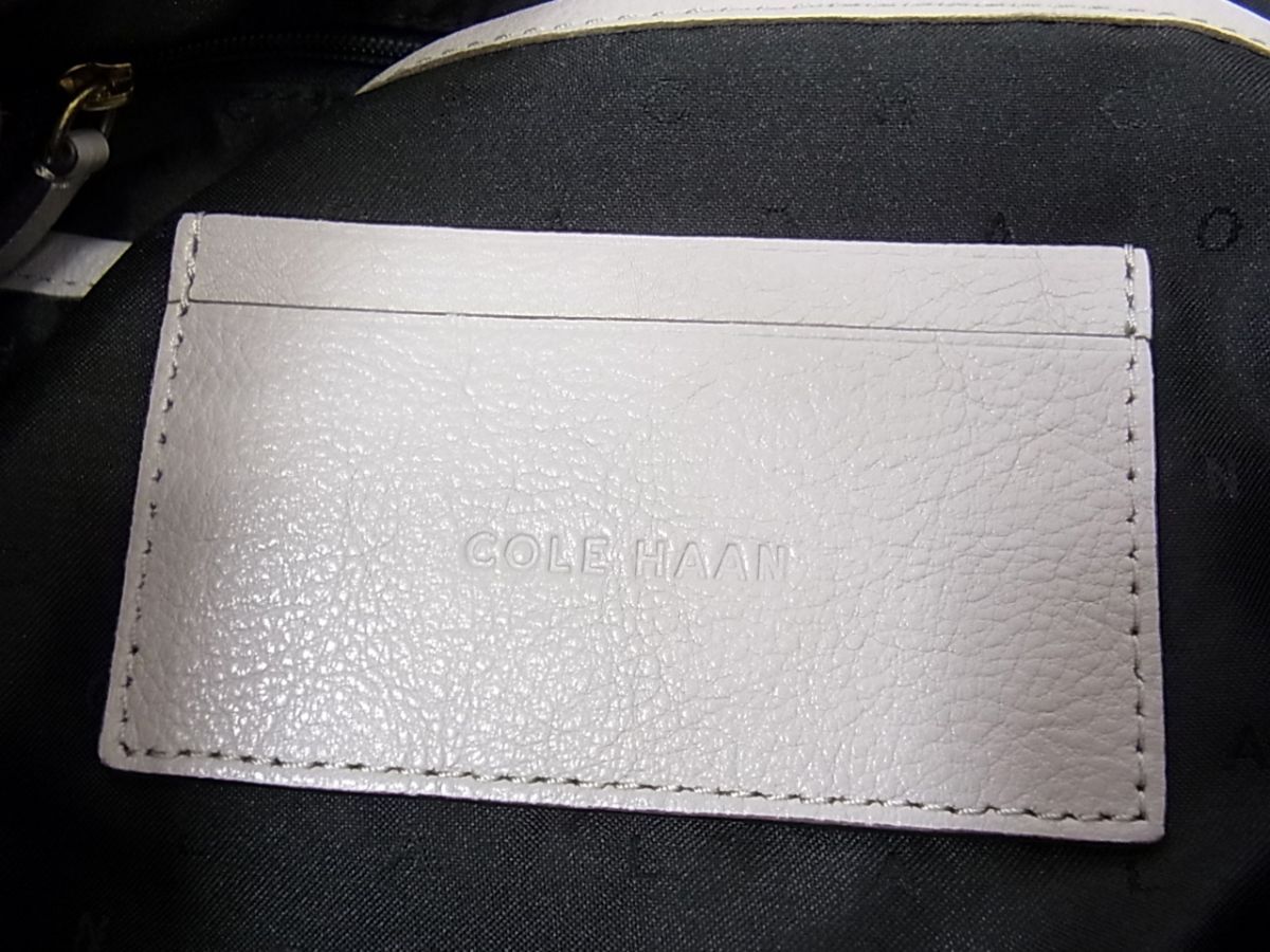 ◇COLE-HAAN コールハーン レザートートバッグ 肩がけワンショルダー グレー レディース 1円スタート_画像8