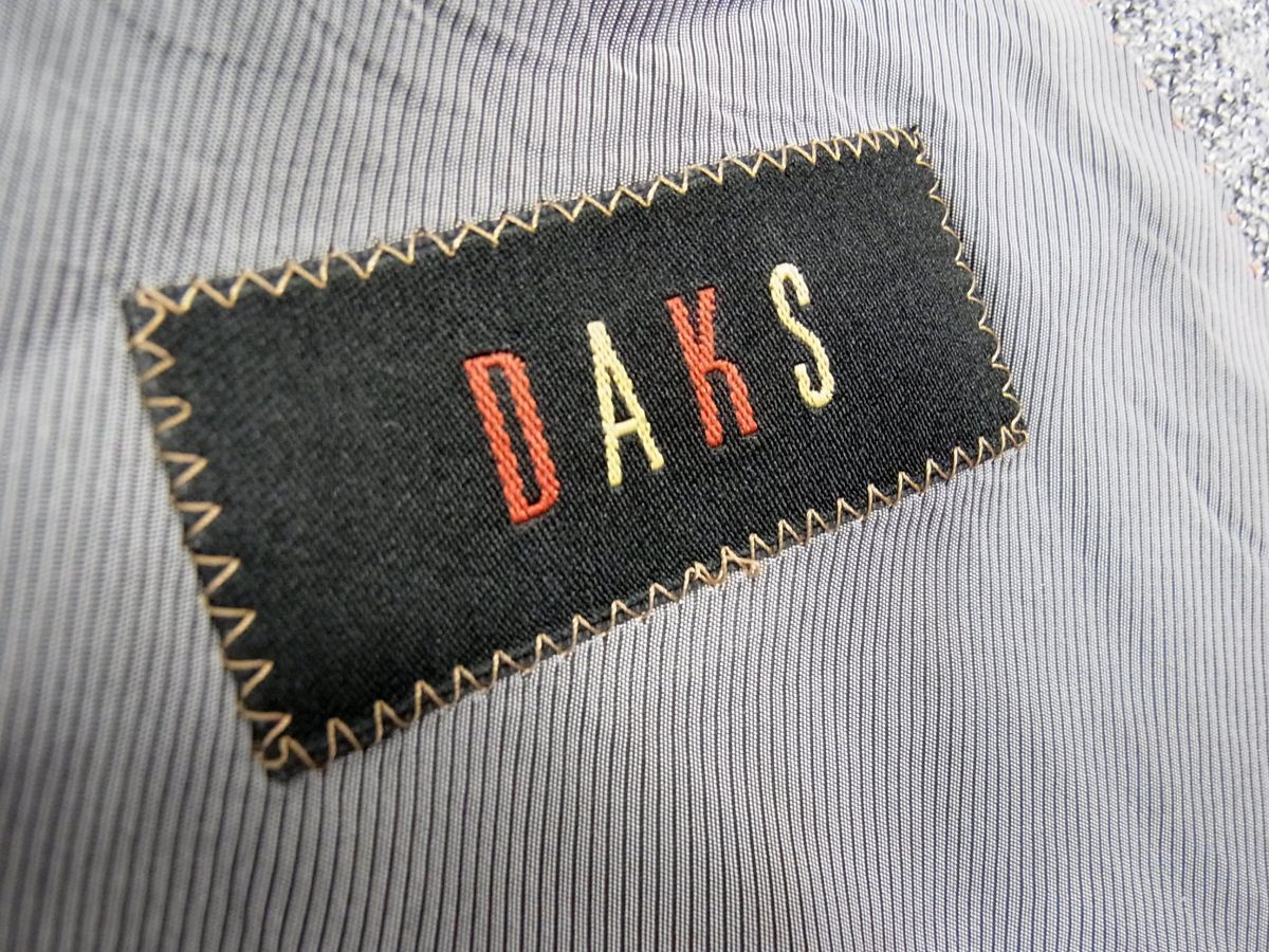 定価82,950円◇DAKS ダックス リネン(麻)シルク(絹)混紡 ツイードジャケット ブレザー メンズ 王室御用達 美シルエット 1円スタート_画像6