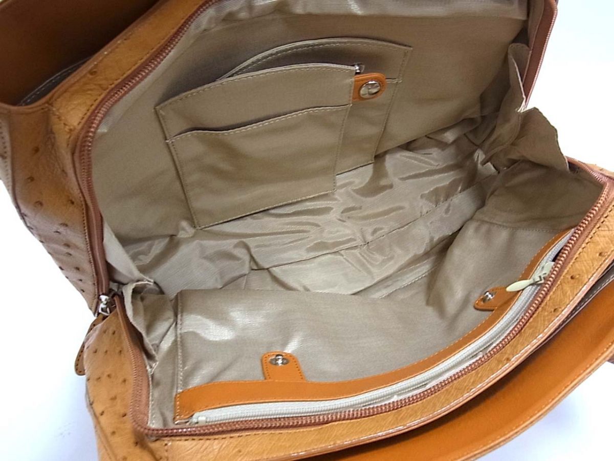 新品☆SANPO 三宝 OSTRICH オーストリッチ JRA認定 ハンドバッグ レディース 日本製 パスケース付き 保存袋の画像7