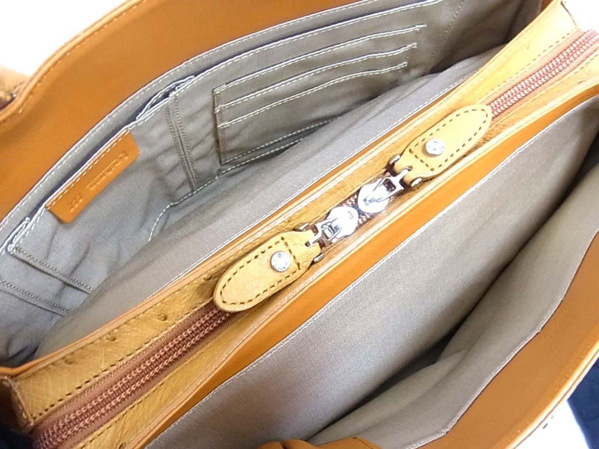 新品☆SANPO 三宝 OSTRICH オーストリッチ JRA認定 ハンドバッグ レディース 日本製 パスケース付き 保存袋の画像8