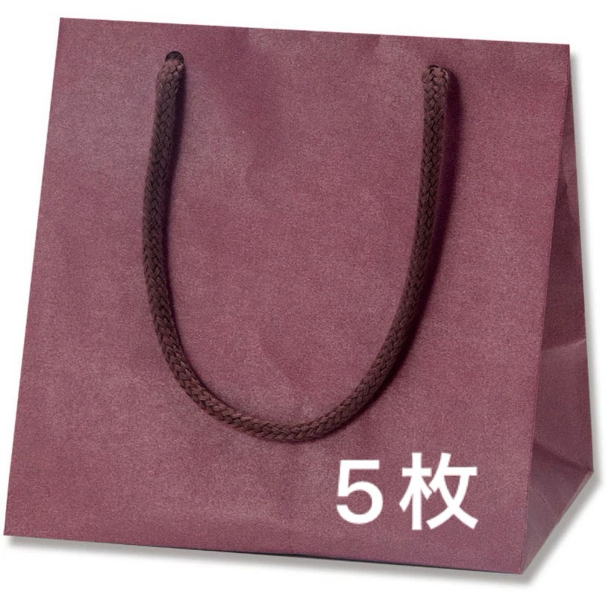 紙袋　5枚　ギフトバッグ　HEIKO 手提げ紙袋　紐　カラーチャームバッグ エンジ　幅160xマチ110x高160mm