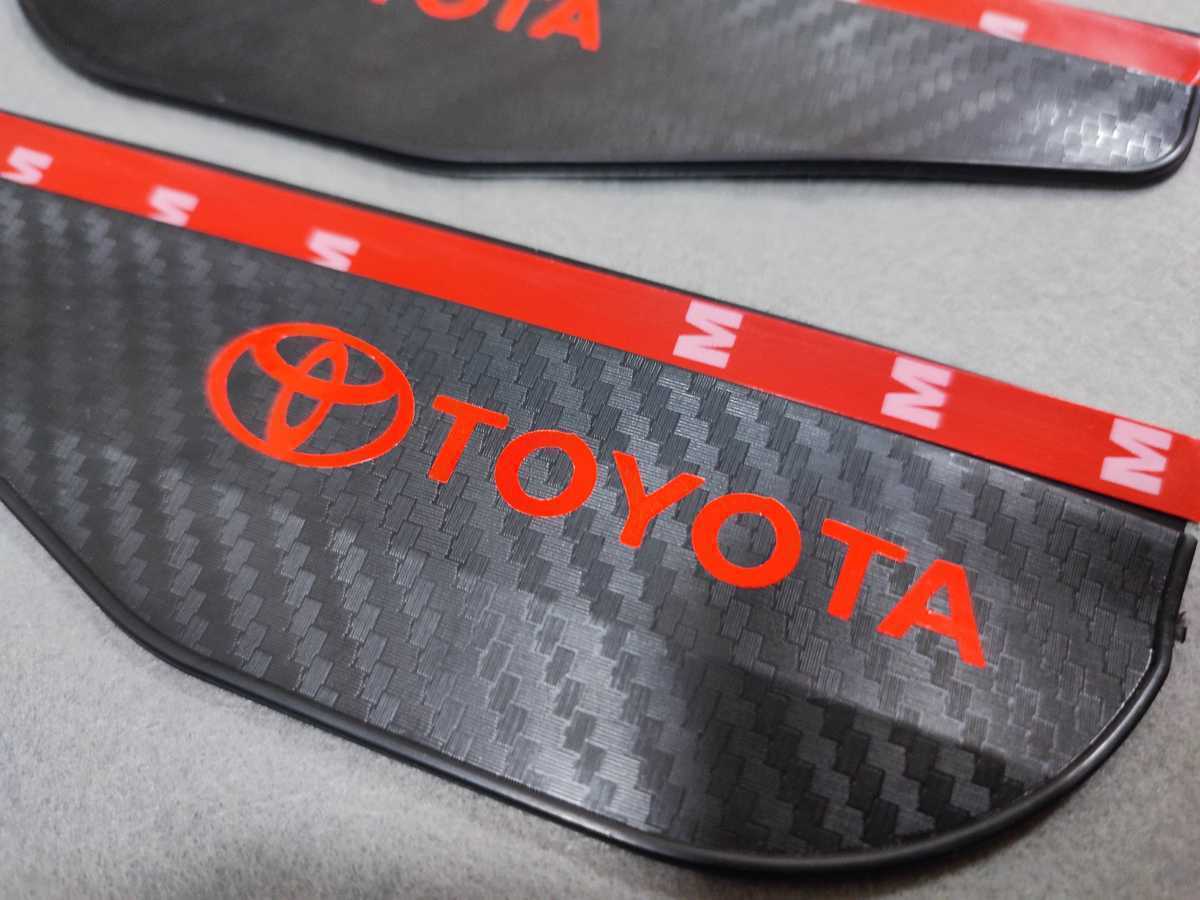 トヨタ(レッド)ドアミラー サイドミラーバイザー カーボン調■プリウス クラウン アルファード アクア ヤリスクロス ライズ RAV4 86 C-HR_画像3