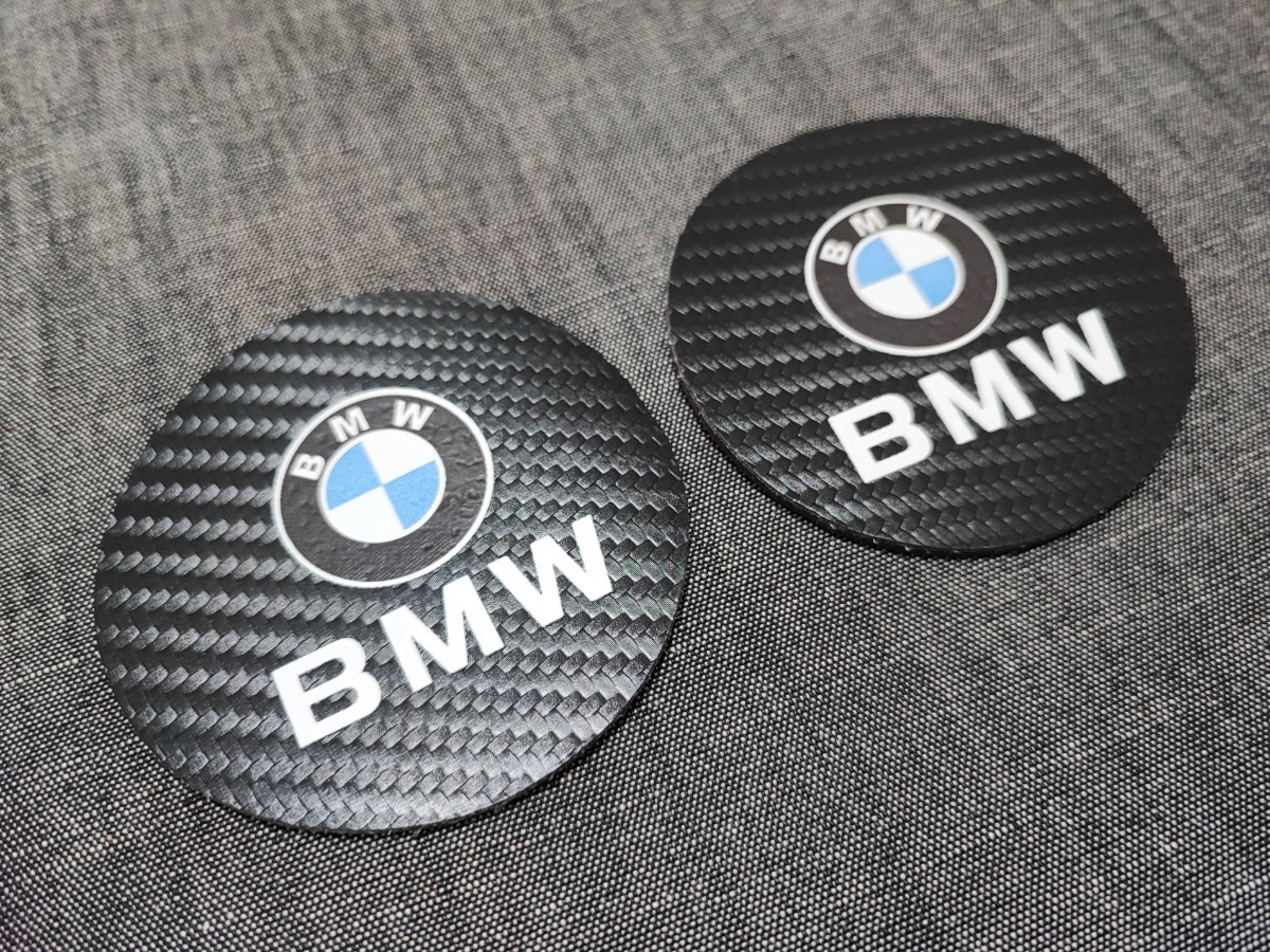 BMW カーボンレザー ドリンクホルダー コースター 2P■MPerformance MSport E36 E39 E46 E60 E90 F10 F20 F30 x1x2x3x4x5x6x7x8 320 325_画像9