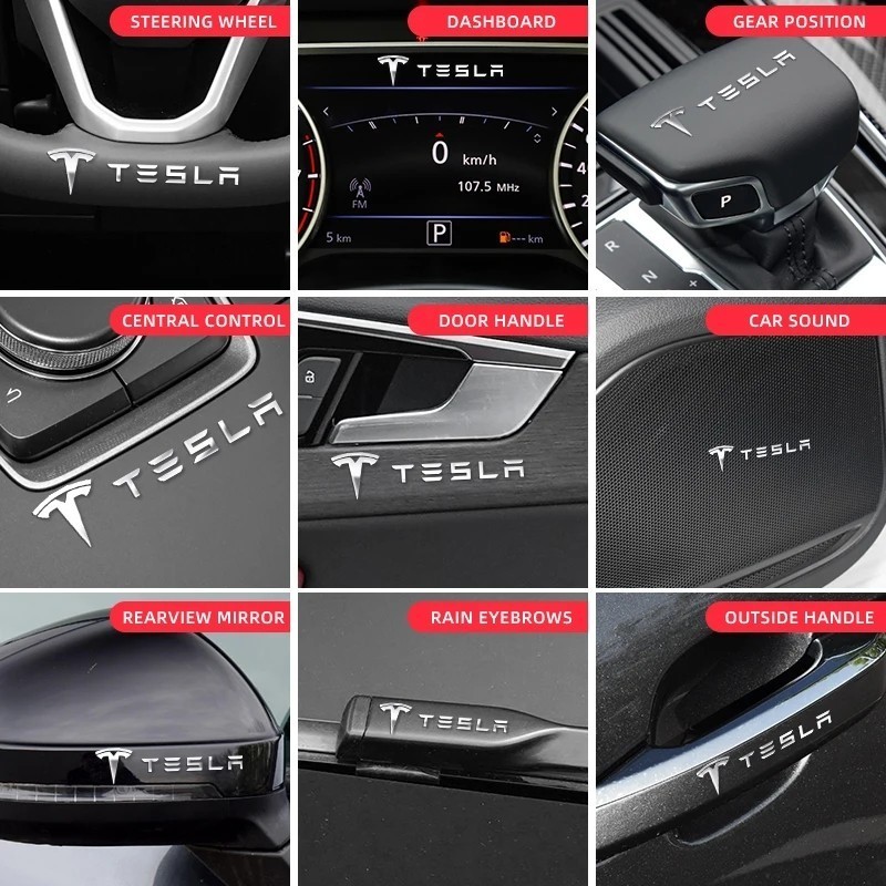 テスラ メッキ調ステッカー 2P■TESLA Model S Y X 3 ラグジュアリーステッカー_画像8