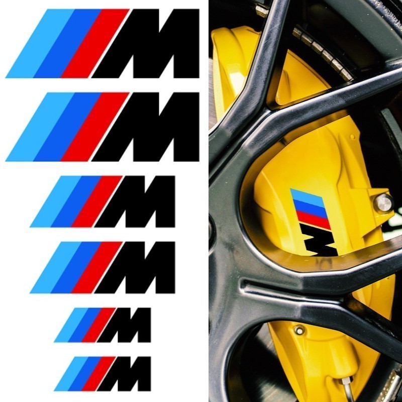 BMW(M)ブレーキキャリパーステッカー【ブラック】6P■Msport MPerformance MPower E46 E60 E90 F10 F20 F30 X12345678 ALPINA■クーポン_画像1