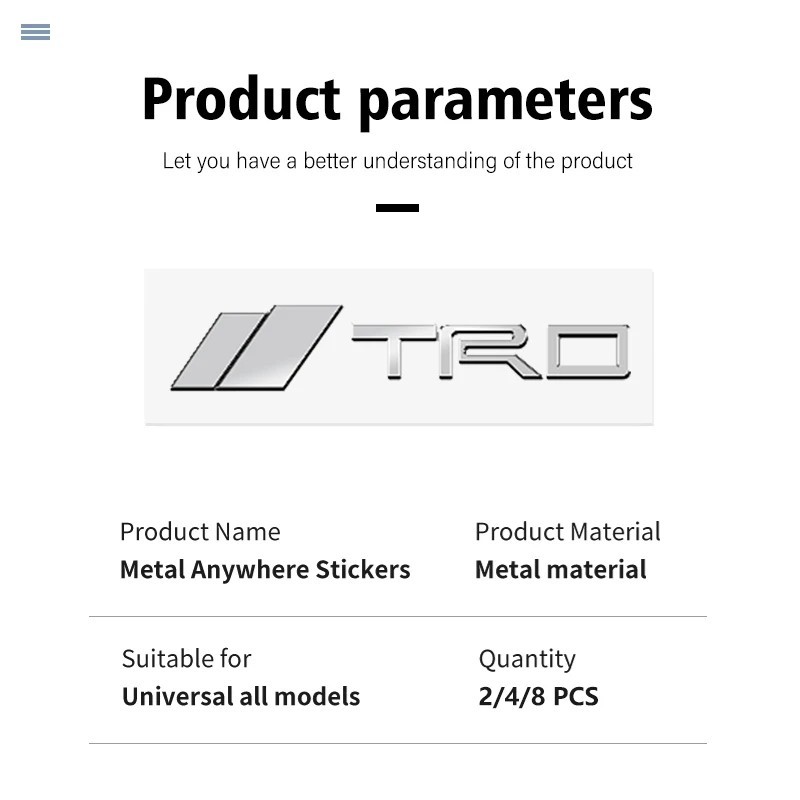 TRD メッキ調 ミニステッカー 2P■プリウス クラウン ハリアー アルファード アクア ヤリスクロス ライズ RAV4 86 カムリ C-HR bB プラドの画像5