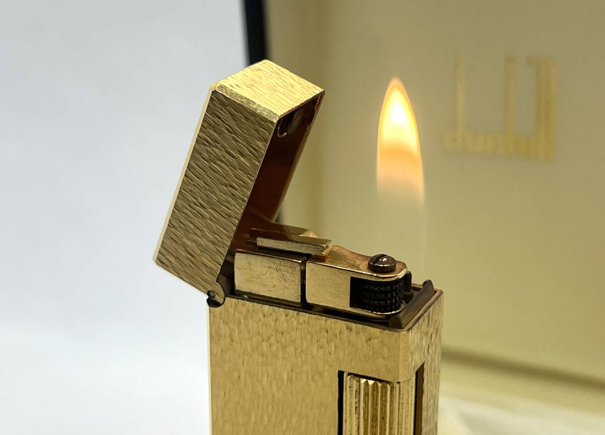 極美品 着火確認済 DUNHILL ダンヒル 金箔柄 ライター ゴールド ケース・小冊子付 D2-16_画像9