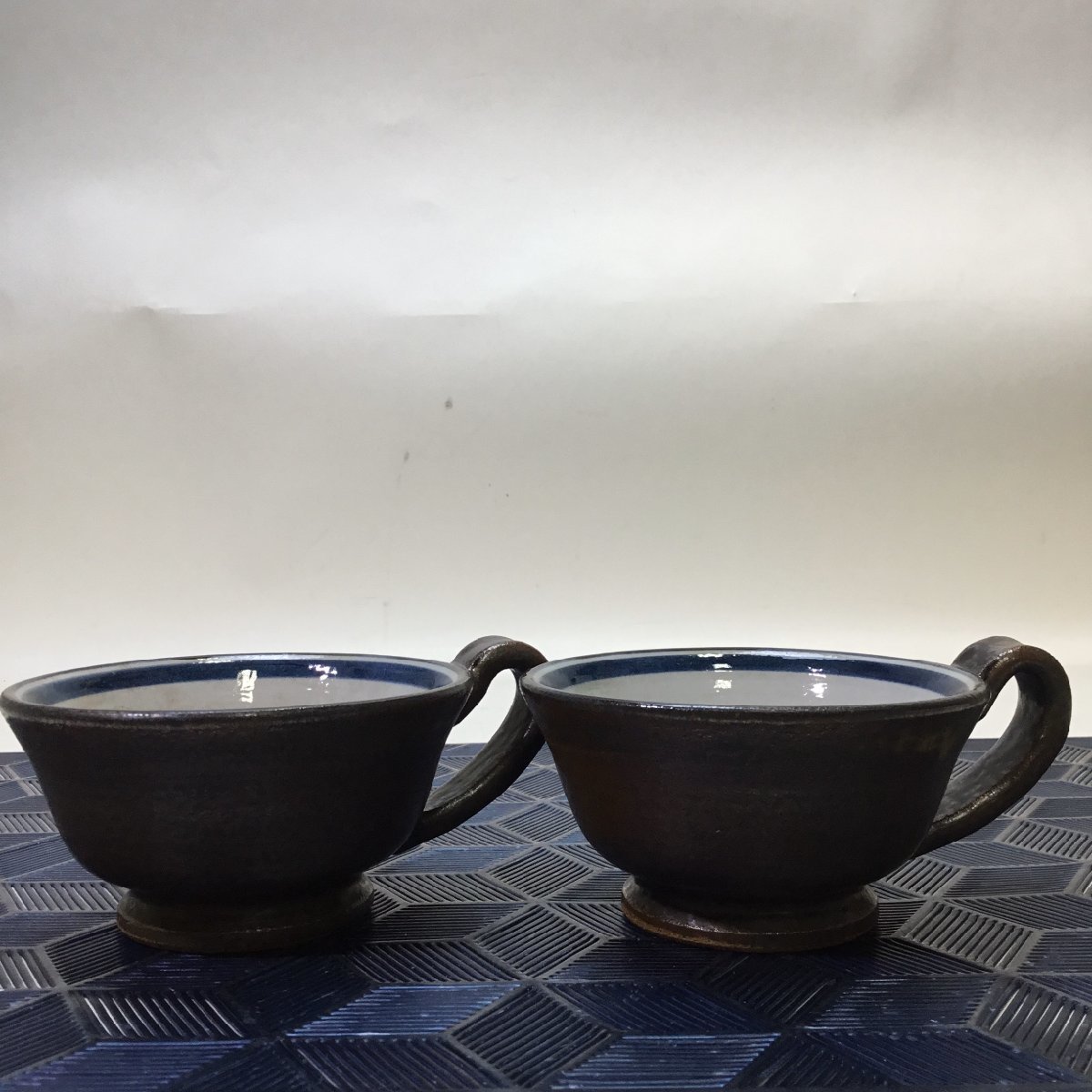 【長期保管品/インボイス登録店/CSH】コーヒーカップ 茶器 ティーカップ 陶器 径約10cm 2客セット MZ0303の画像3