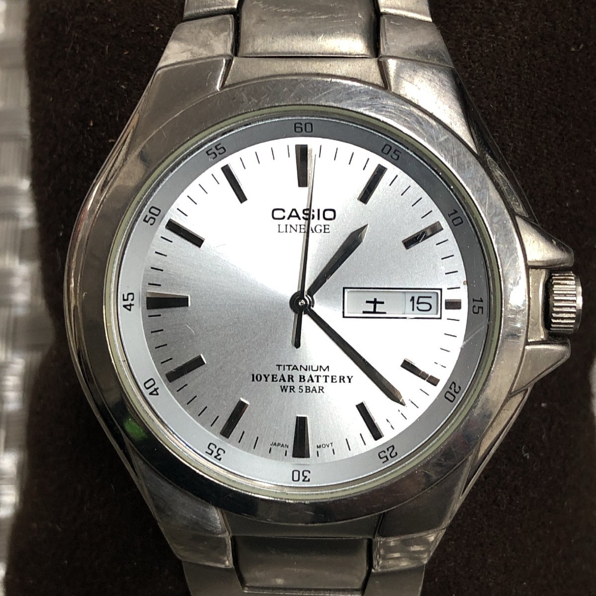 【中古不動品/インボイス登録店/KSH】CASIO カシオ LINEAGE リニエージ チタン クォーツ 腕時計 LIN-171J シルバー文字盤 メンズ MZ0326の画像1