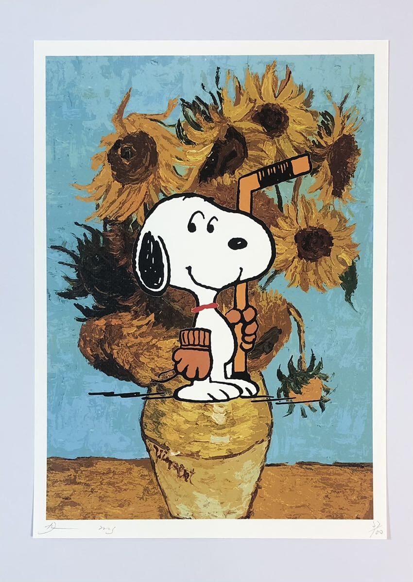 DEATH NYC アートポスター 世界限定100枚 スヌーピー SNOOPY ポップアート ゴッホ ひまわり ホッケー PEANUTS 現代アート 限定ポスター_画像2