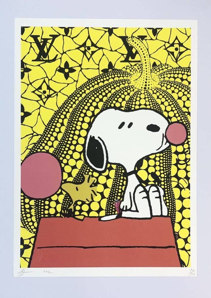 DEATH NYC アートポスター 世界限定100枚 スヌーピー SNOOPY 草間彌生 kusama yayoi かぼちゃ PEANUTS ポップアート ヴィトン 現代アート_画像2