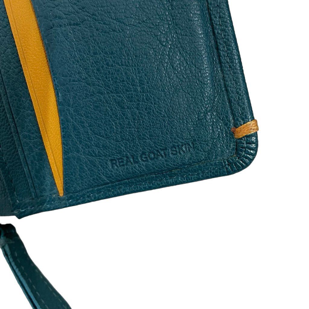 【希少カラー】　ポールスミス　コンパクト財布　財布　2つ折り財布　ロゴ金具　レザー　大収納　ブルー系
