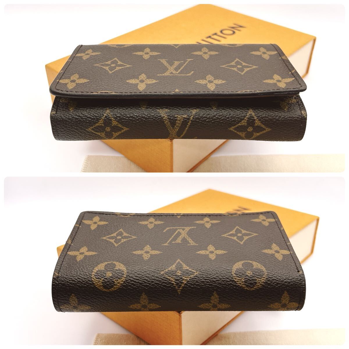 ★ほぼ極美品★【A340】LOUIS VUITTON ルイヴィトン 二つ折り財布モノグラム ポルトモネビエ トレゾール L字ファスナー M61730/SP1005 _画像7