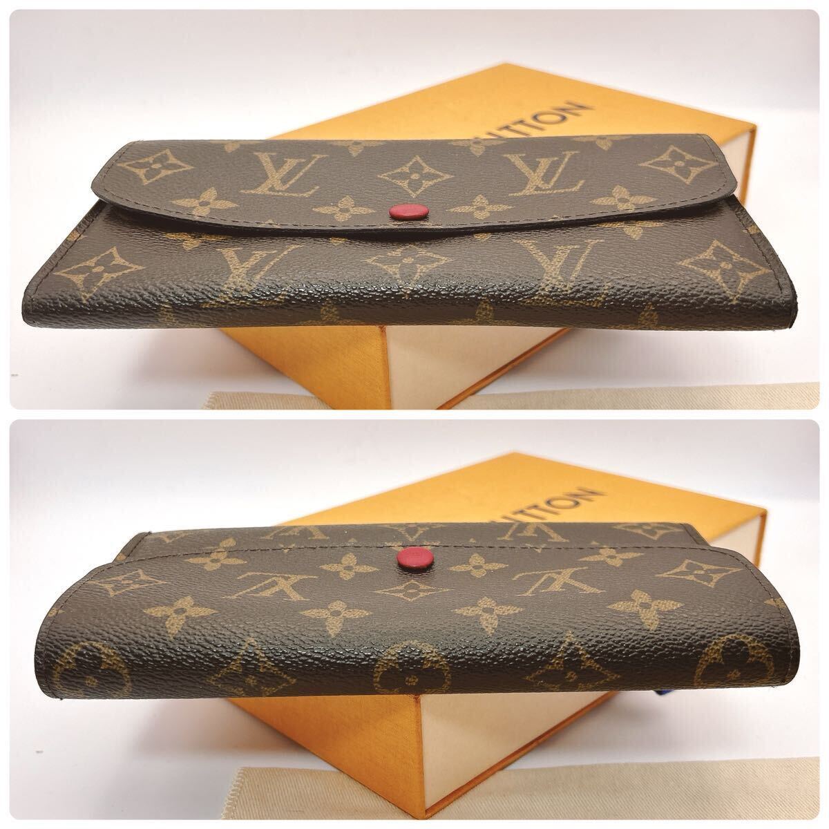 ★上美品★【A346】ルイヴィトン LOUIS VUITTON モノグラム ポルトフォイユ・エミリー 二つ折り長財布 札入れ 小銭入れ M60136/CA0132_画像7