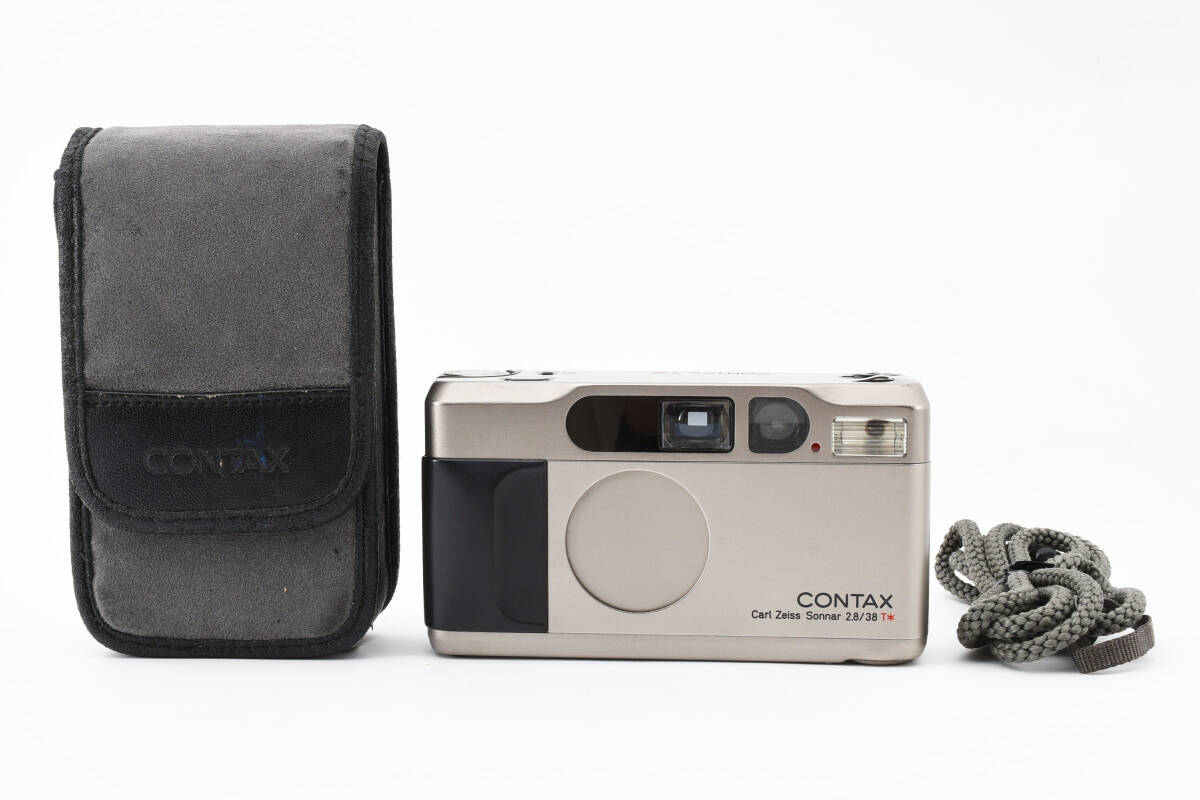 動作品 ケース付 CONTAX コンタックス T2 コンパクトフィルムカメラ (3836)_画像1