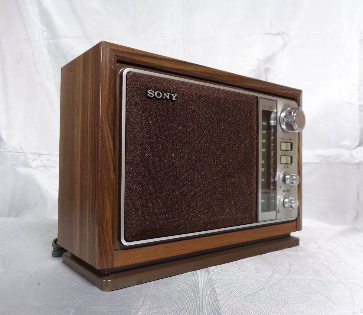 ★整備品 ：ワイドFM放送が受信できます＆外部入力付き★SONY ICF-9740 AM/FM ２Band トランジスターラジオ ★_サランネットは洗剤で洗濯しました