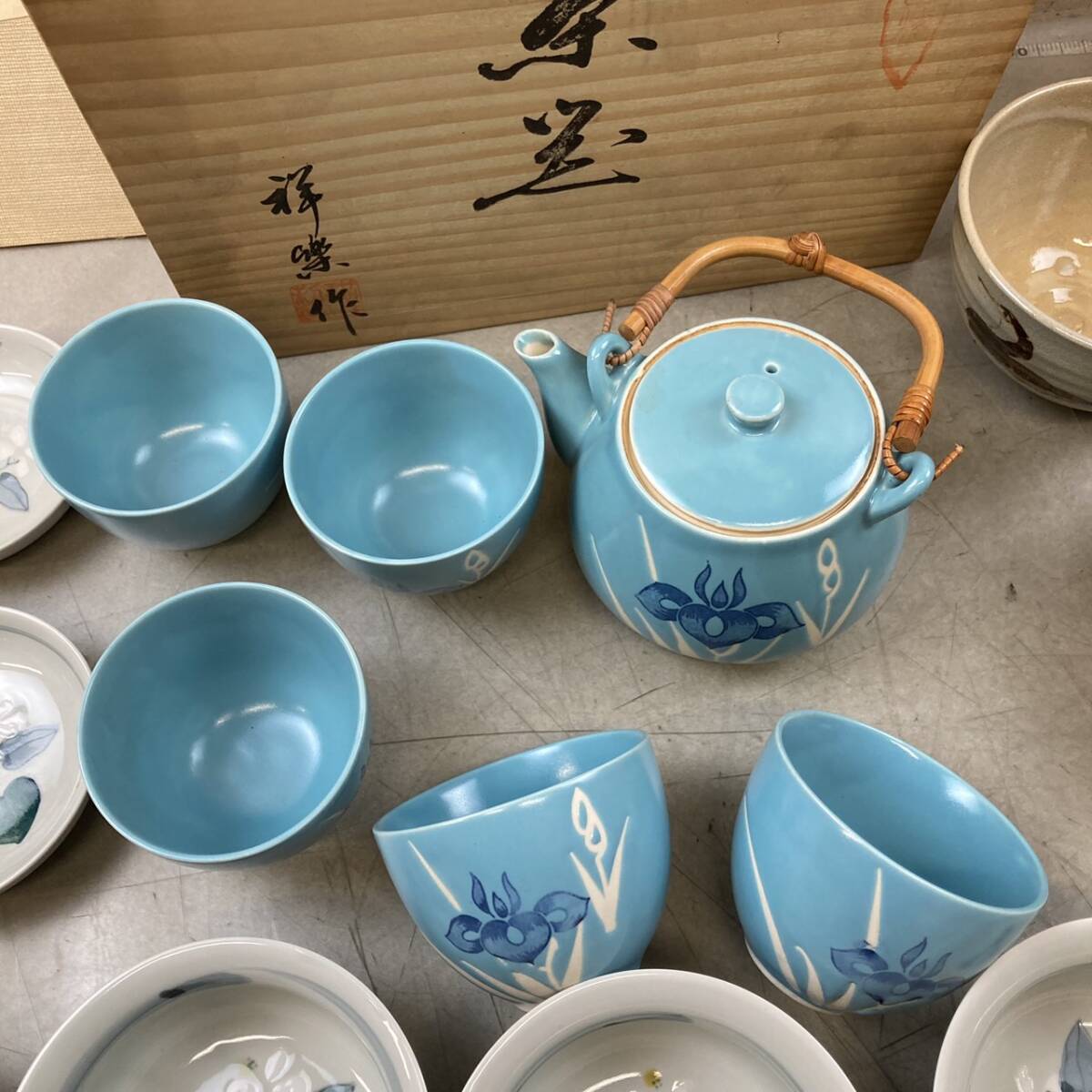 [3-109] 茶碗 酔古堂 金閣寺 急須 茶器 有田焼 皿 まとめ売り_画像3