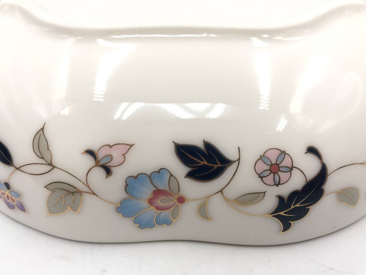 【YUMI KATSURA】中皿　盛皿　桂由美　食器　花柄　植物柄　陶器　中古　金縁_画像4