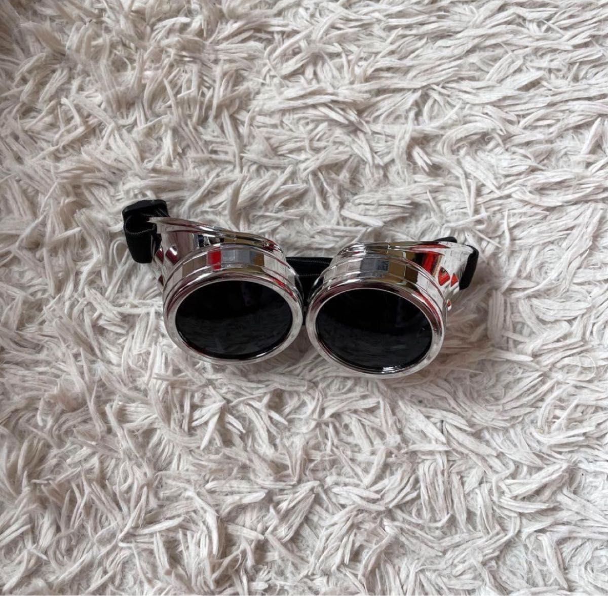 【シルバー】スチームパンク　サイバーゴーグル　眼鏡　装飾　コスプレ　バイク　アンティーク　レトロ　オシャレ　インテリア　ミリタリー