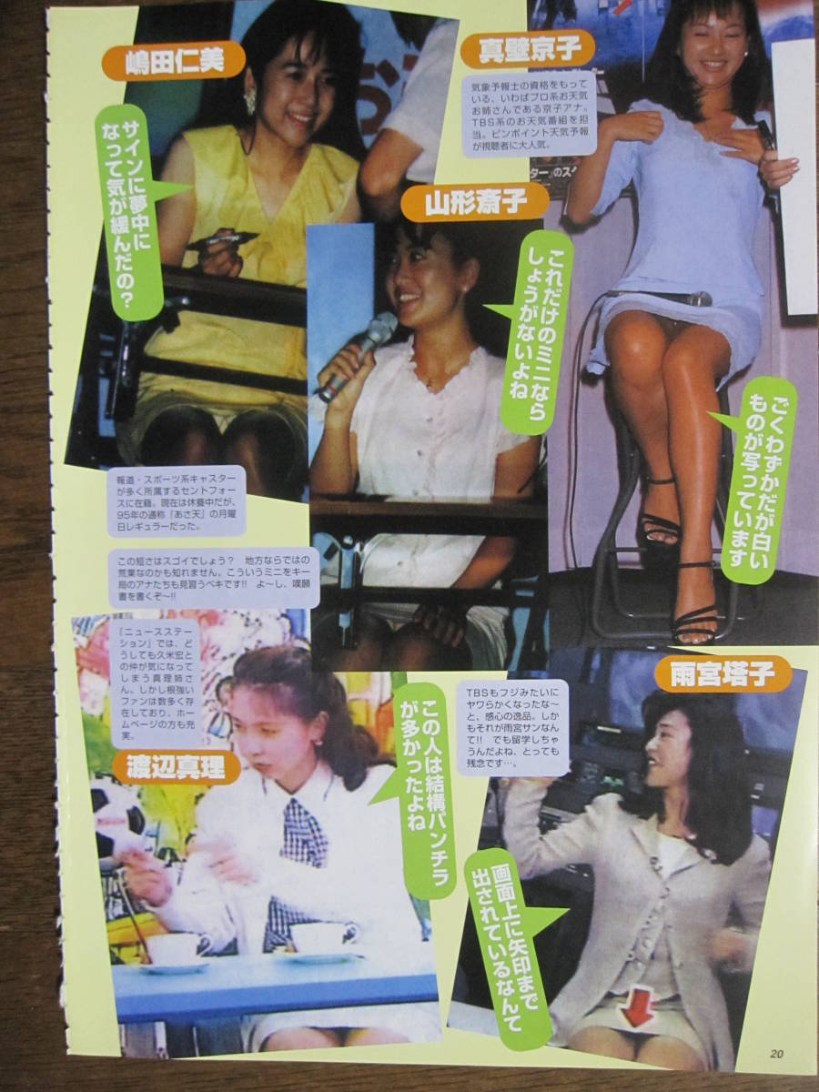 切り抜き　（277a-1）パンチラ黒川敦子藤村さおり久保陽子嶋田仁美山形斎子真壁京子雨宮塔子渡辺真理_画像2