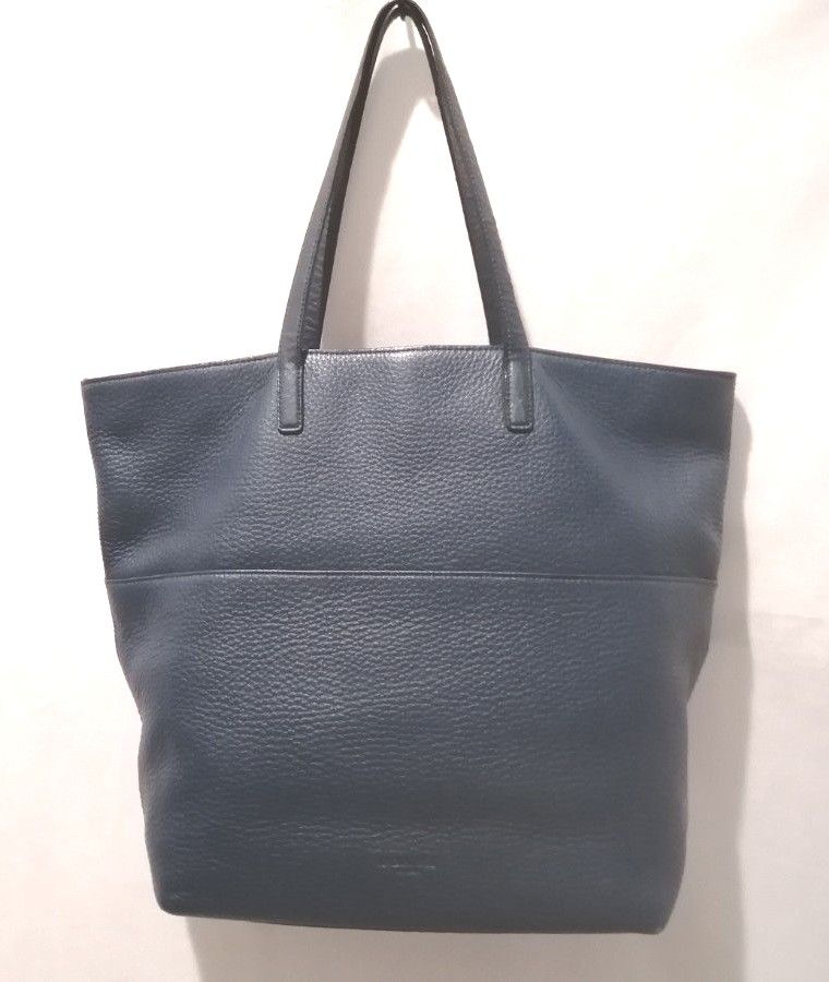 COACH コーチ レザー トートバッグ ネイビー ブルー バイカラー COACH コーチ レザー トートバッグ ネイビー ブルー バイカラー