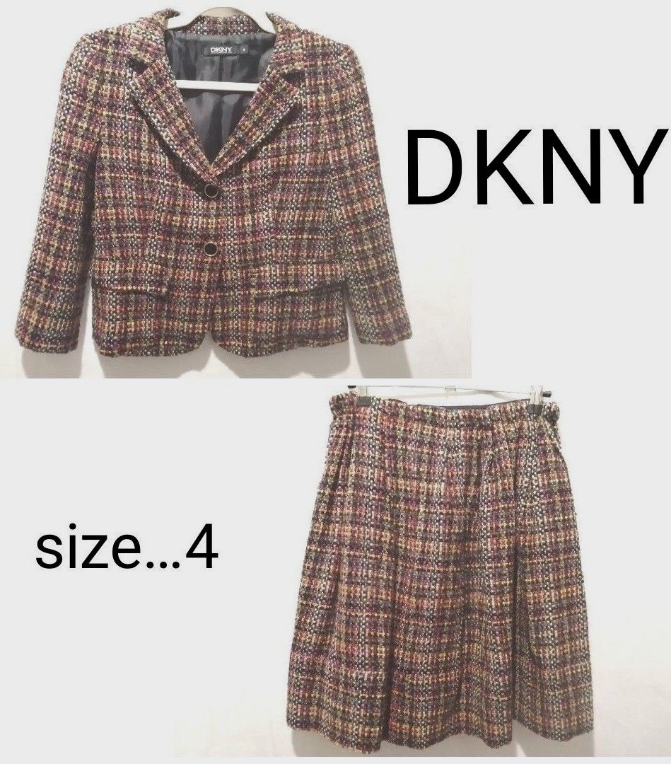 DKNY ダナキャランニューヨーク  ツイード スーツ ジャケット スカート セットアップ 4