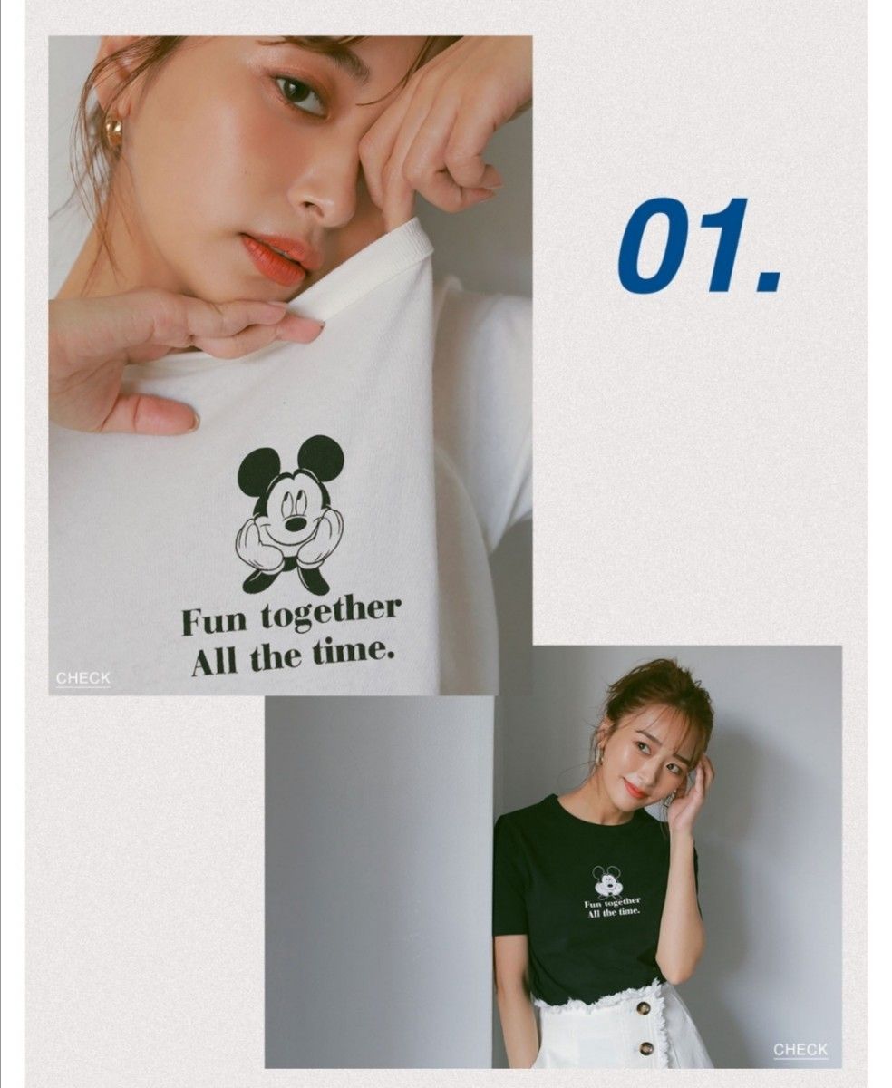 【新品 値札付】AJUGA. × AZUL BY MOUSSY MICKEY ディズニーコラボ Tシャツ 黒 M  半袖トップス